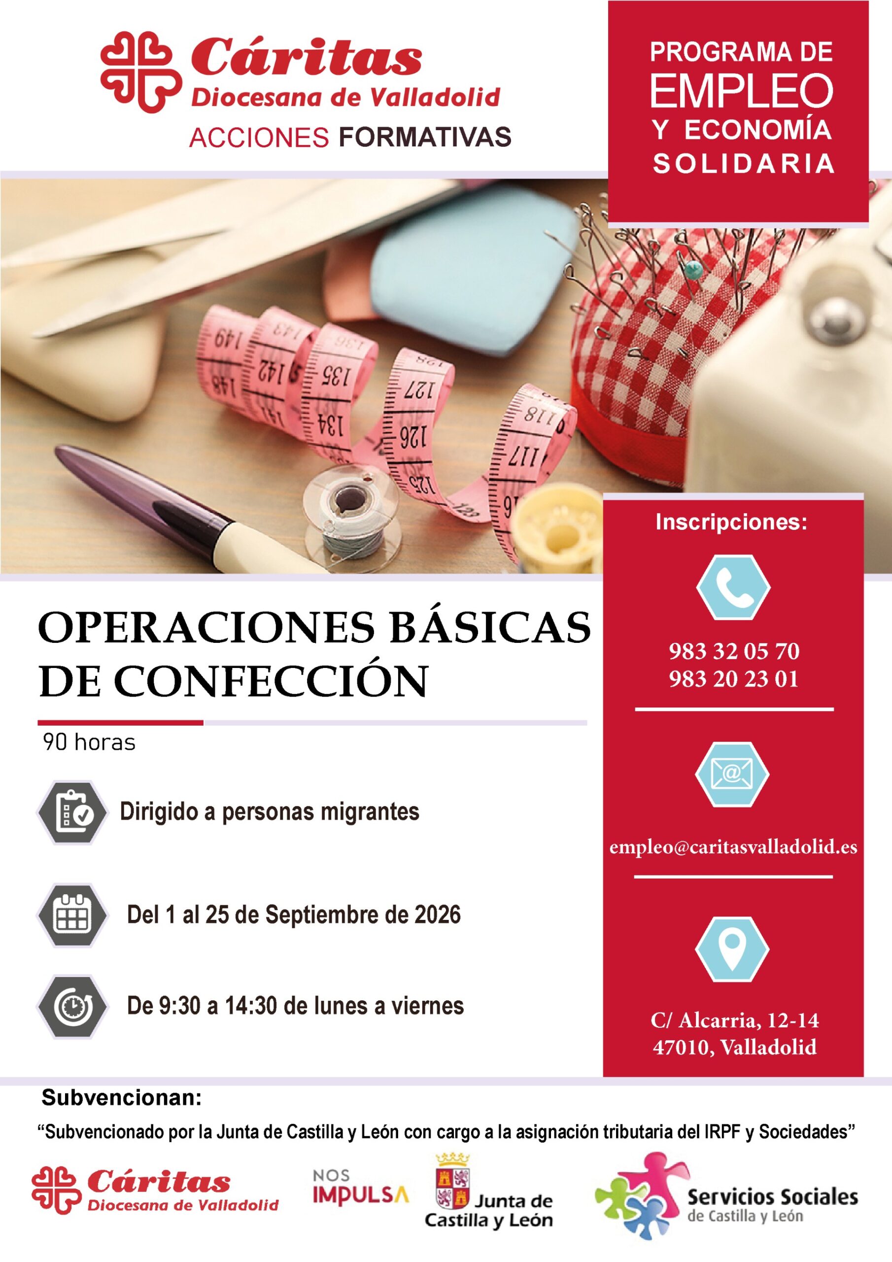 CARTEL CURSO CONFECCION IRREGULARES-SEPT 26